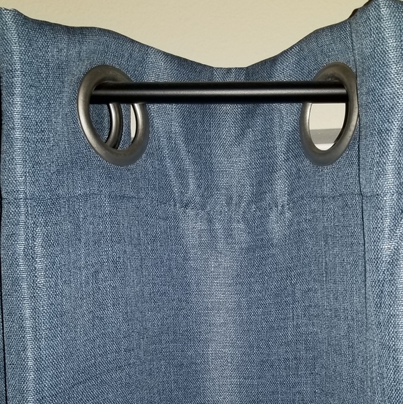 Beautiful blue faux Linen 84" curtains panels x 2 - Picture 7 of 8